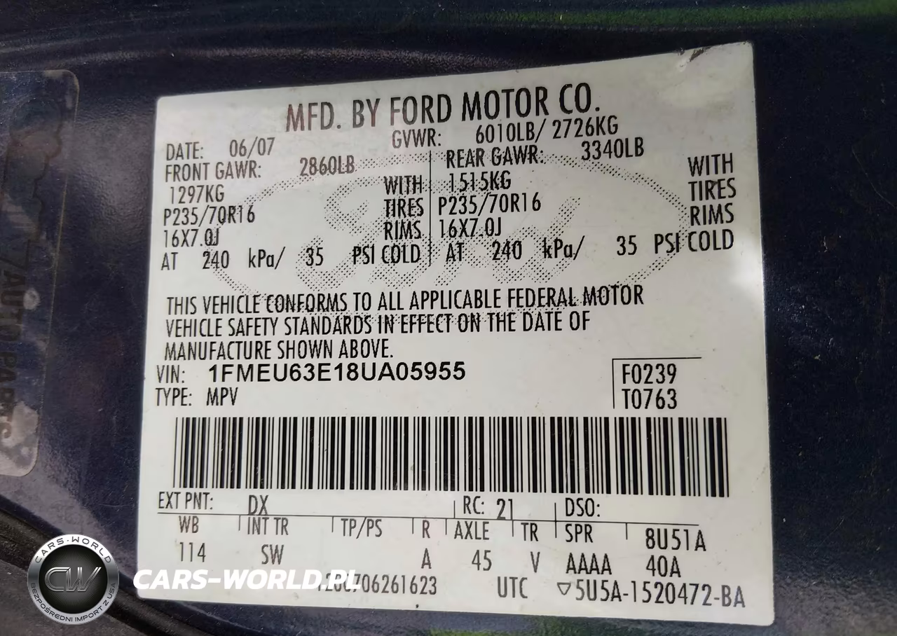 2008 Ford Explorer Xlt VIN:1FMEU63E18UA05955 - 9