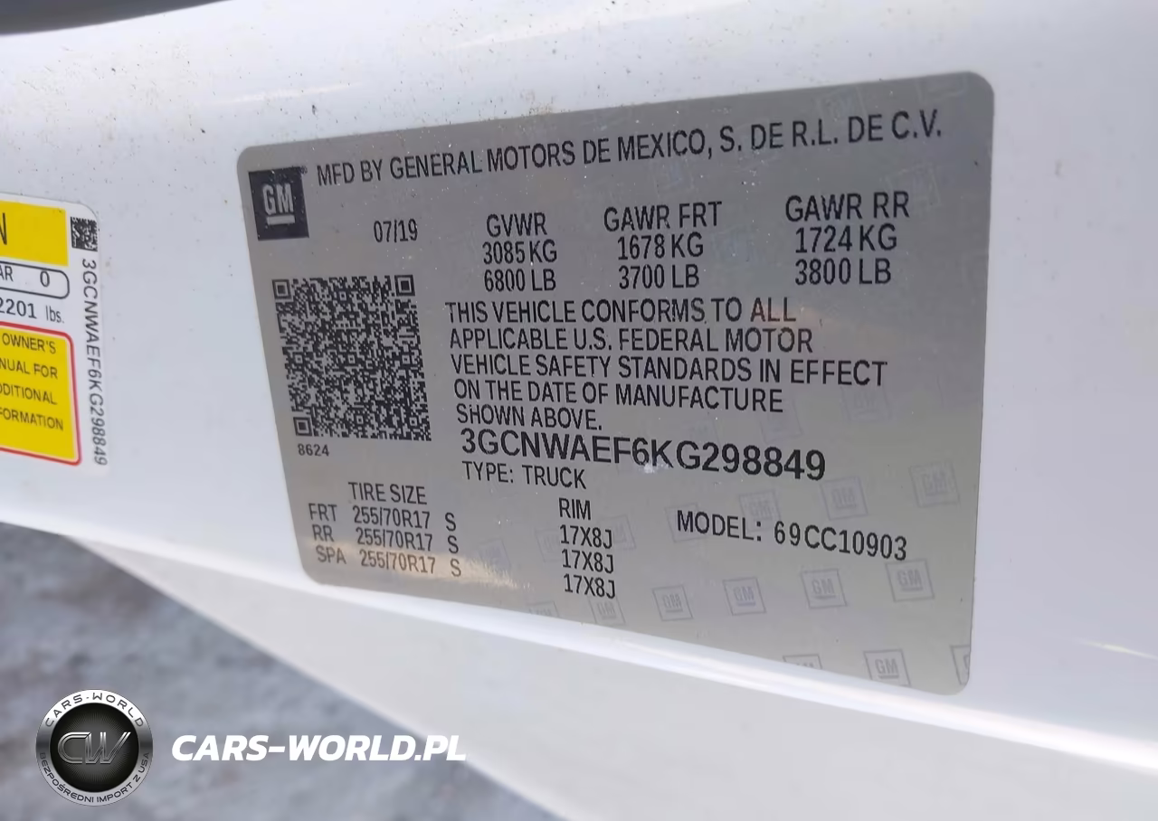 2019 Chevrolet Silverado 1500 Work Truck VIN:3GCNWAEF6KG298849 - 9