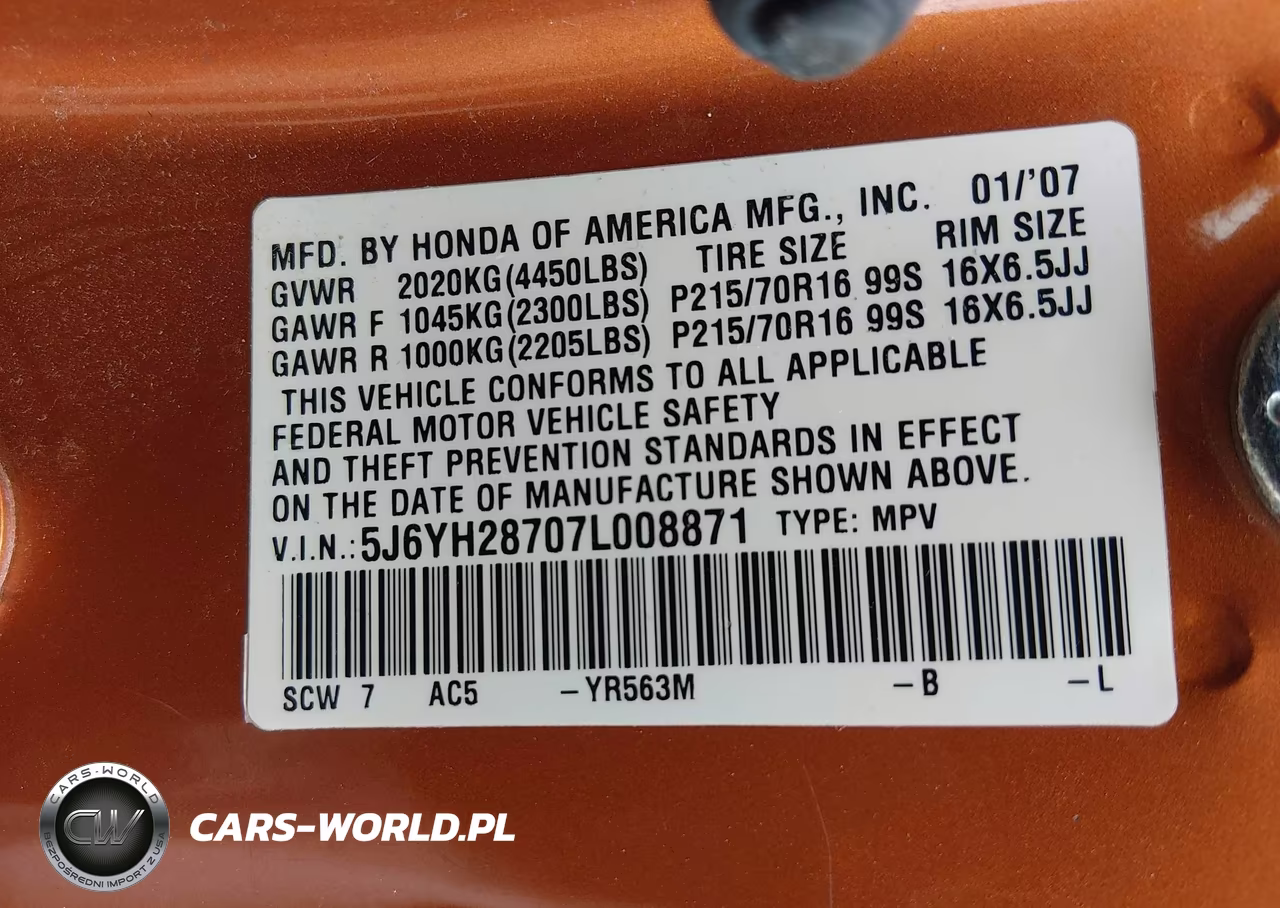 2007 Honda Element Ex VIN:5J6YH28707L008871 - 9