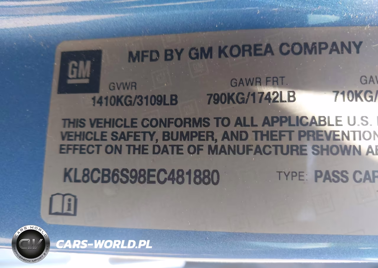 2014 Chevrolet Spark Ls Auto VIN:KL8CB6S98EC481880 - 9