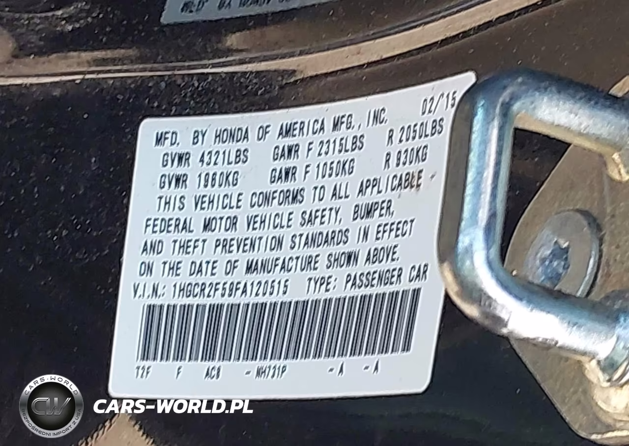 2015 Honda Accord Sport VIN:1HGCR2F59FA120515 - 9