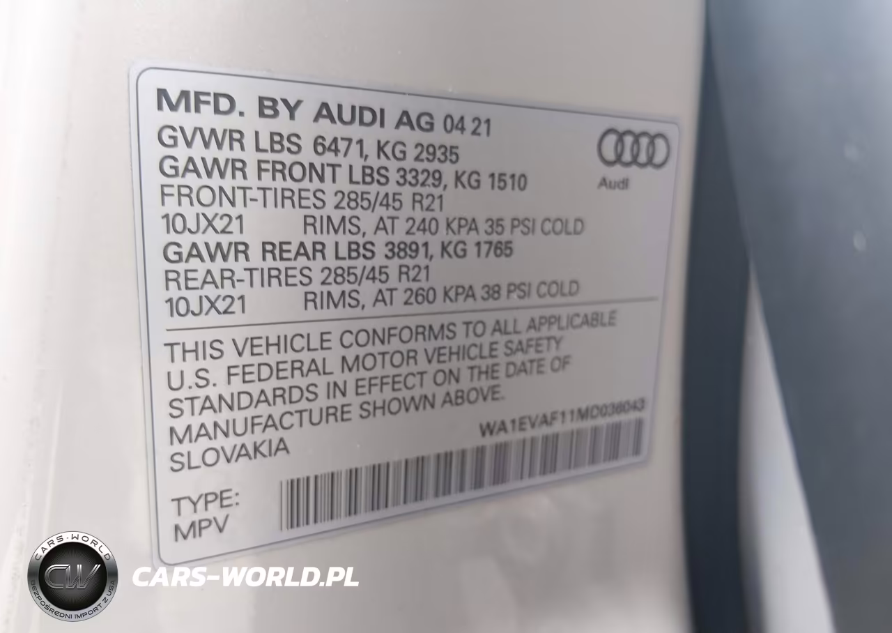 2021 Audi Q8 Premium Plus 55 Tfsi Quattro Tiptronic VIN:WA1EVAF11MD036043 - 9