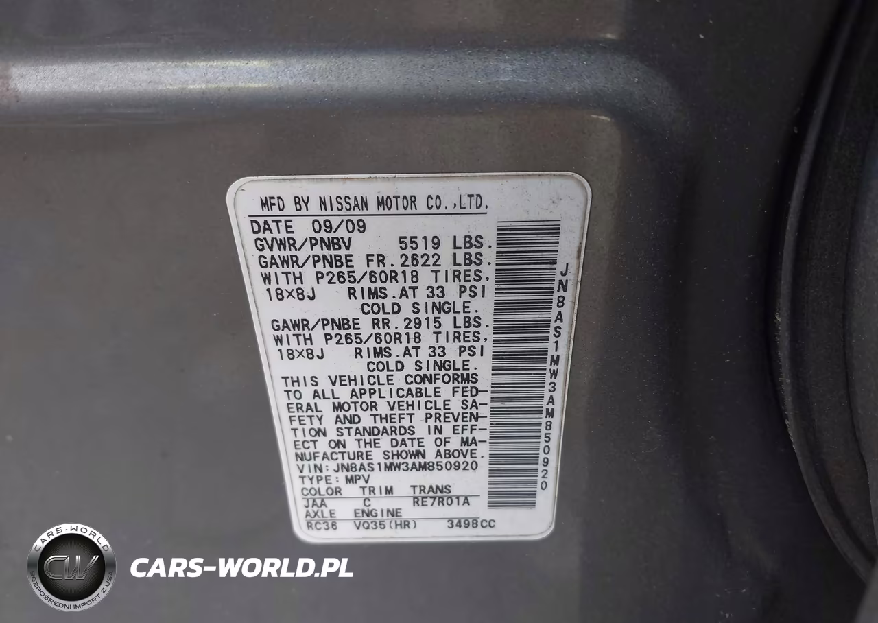 2010 Infiniti Fx35 VIN:JN8AS1MW3AM850920 - 9
