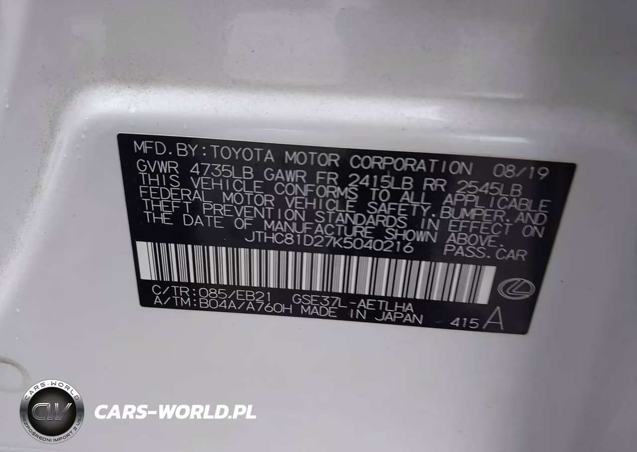 2019 Lexus Is 300 VIN:JTHC81D27K5040216 - 9