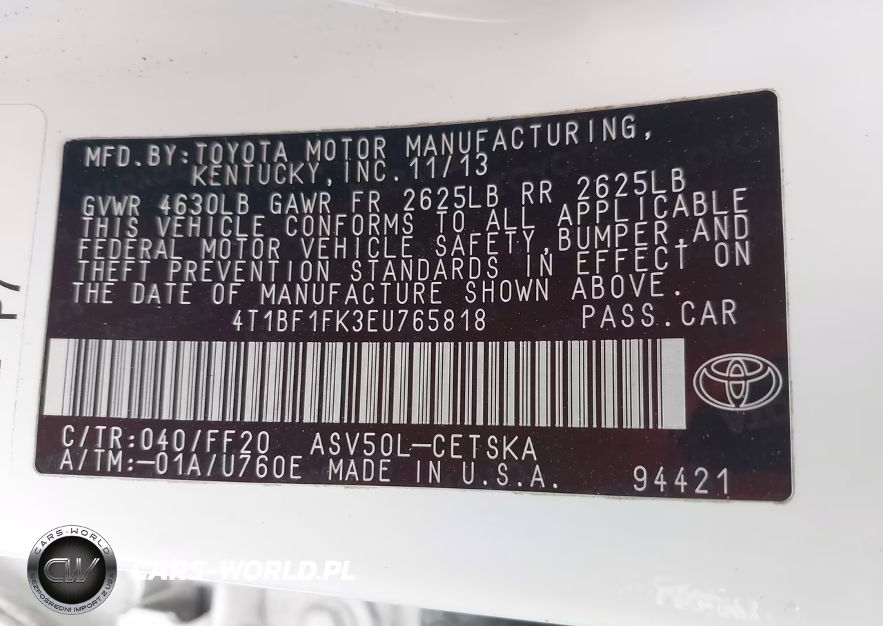 2014 Toyota Camry Se VIN:4T1BF1FK3EU765818 - 9