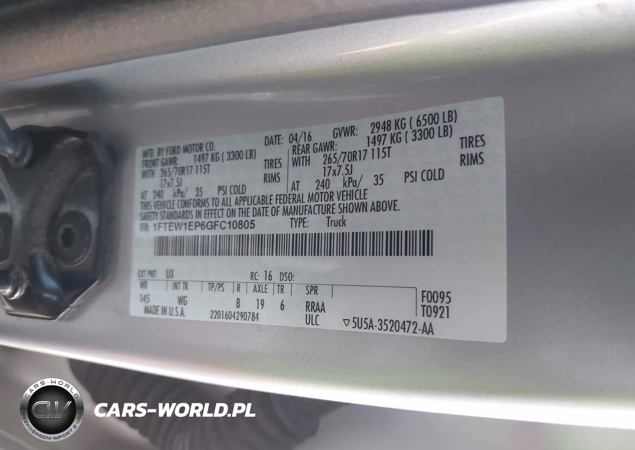 2016 Ford F-150 Xl VIN:1FTEW1EP6GFC10805 - 9