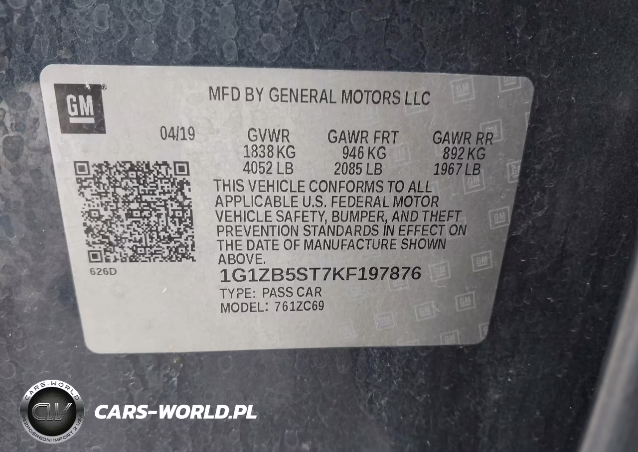 2019 Chevrolet Malibu 1Ls VIN:1G1ZB5ST7KF197876 - 9