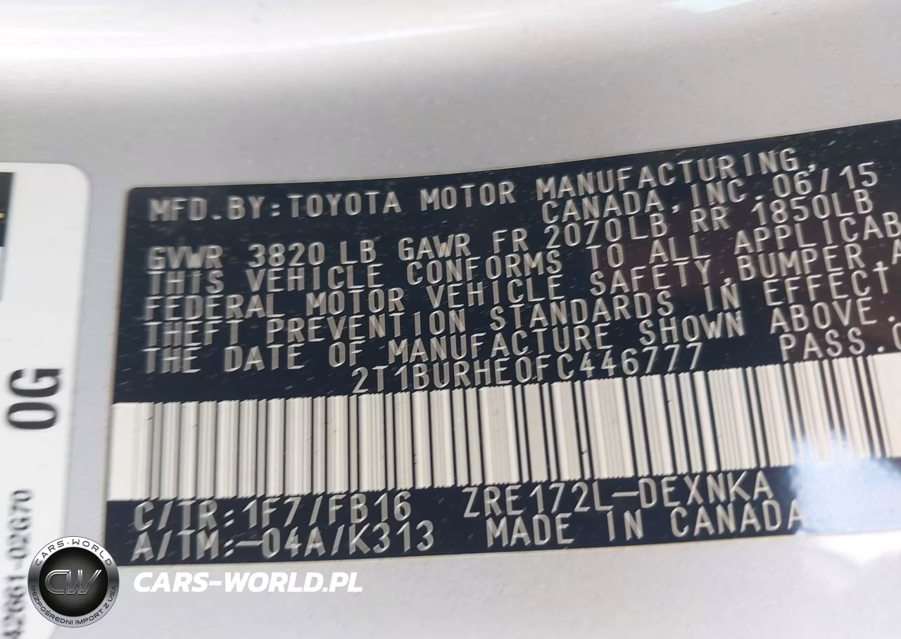 2015 Toyota Corolla Le VIN:2T1BURHE0FC446777 - 9