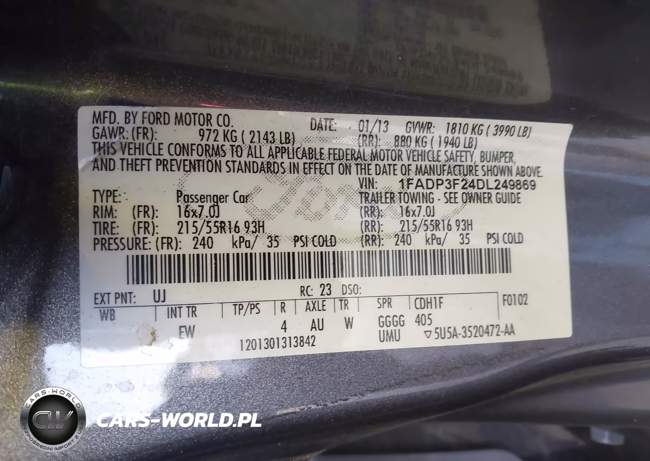 2013 Ford Focus Se VIN:1FADP3F24DL249869 - 9