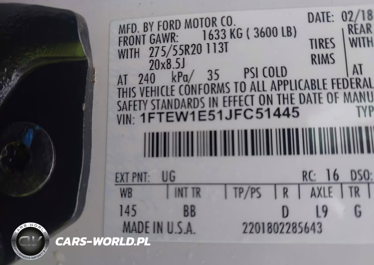 2018 Ford F-150 Platinum VIN:1FTEW1E51JFC51445 - 9