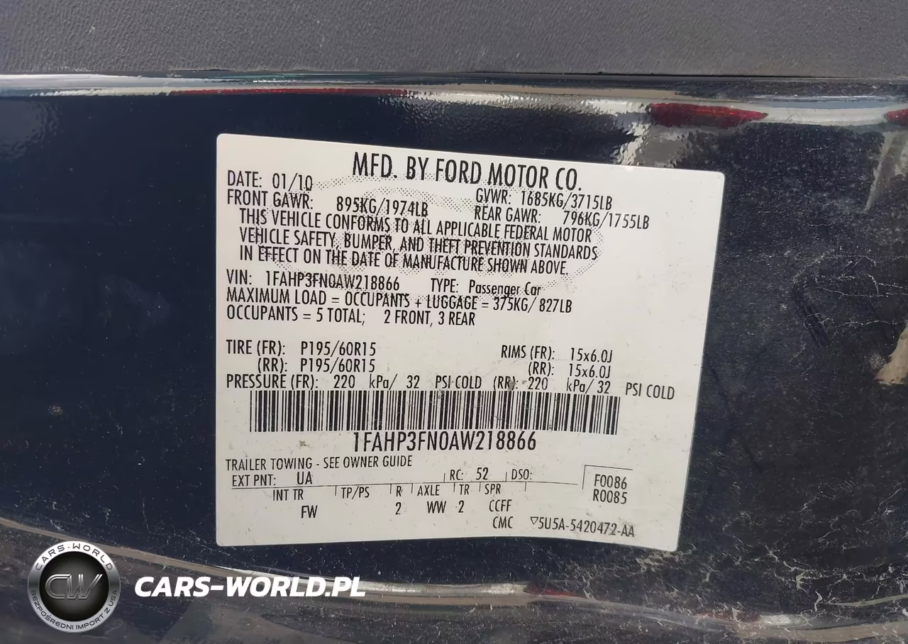 2010 Ford Focus Se VIN:1FAHP3FN0AW218866 - 9