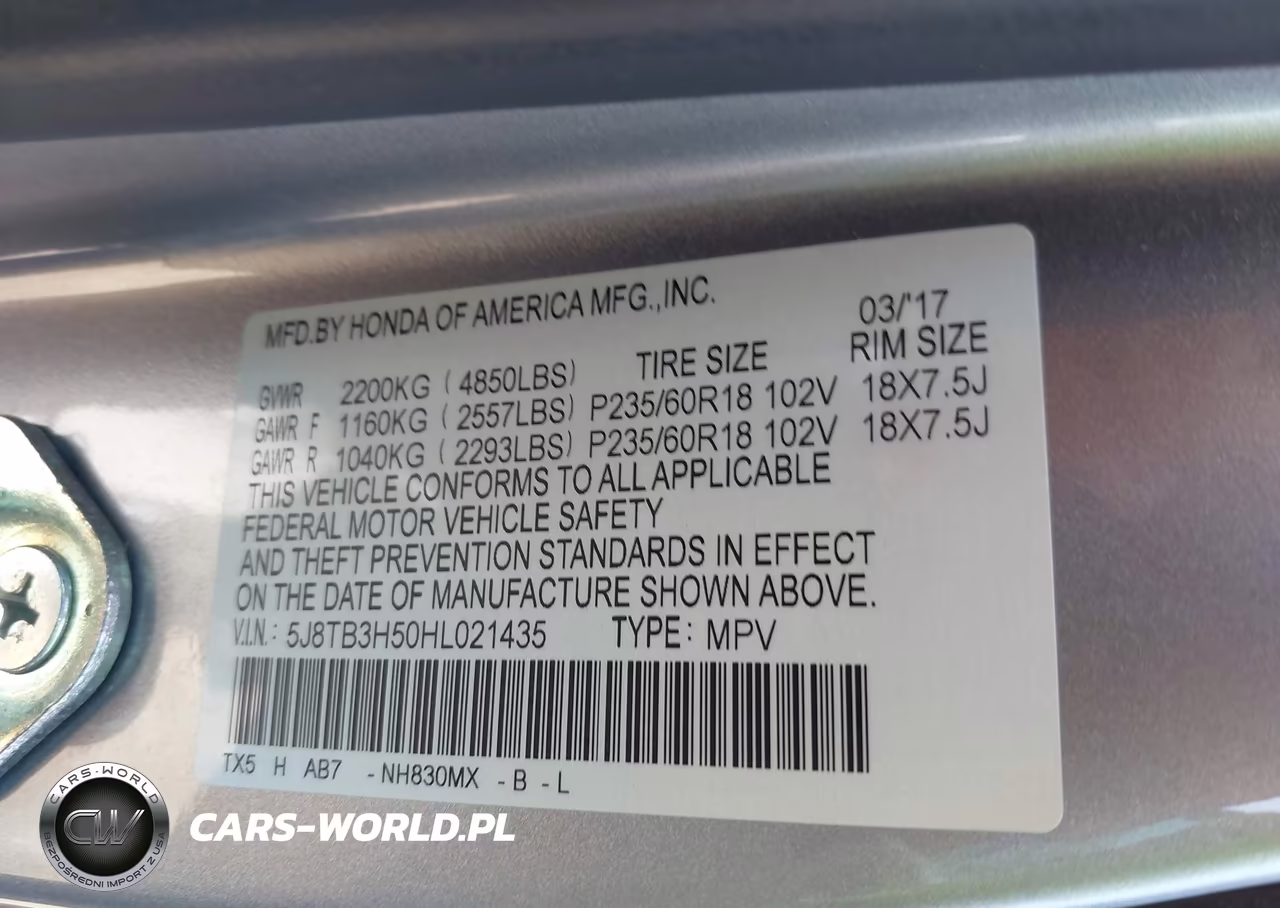 2017 Acura Rdx Technology Acurawatch Plus Packages-W-Technology Package VIN:5J8TB3H50HL021435 - 9