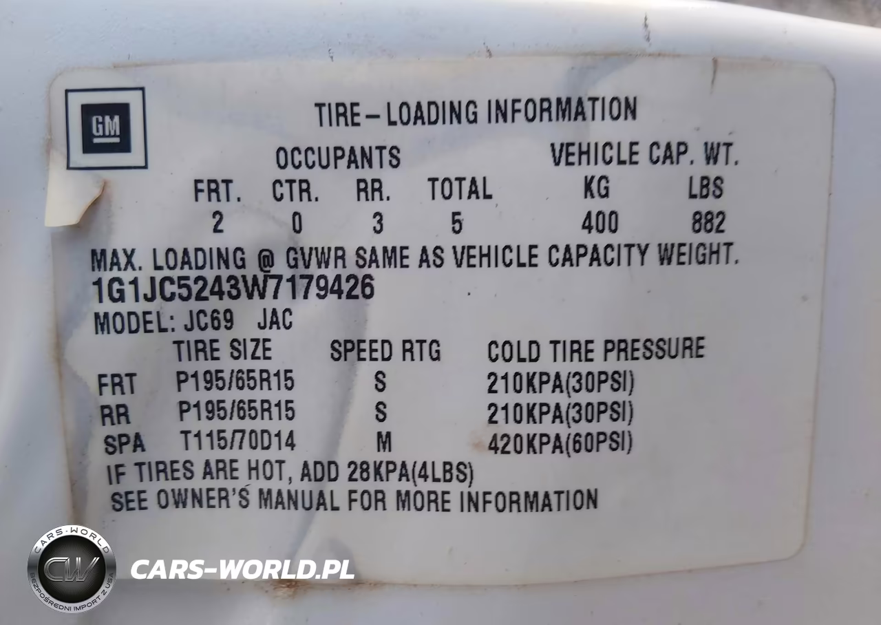 1998 Chevrolet Cavalier VIN:1G1JC5243W7179426 - 9