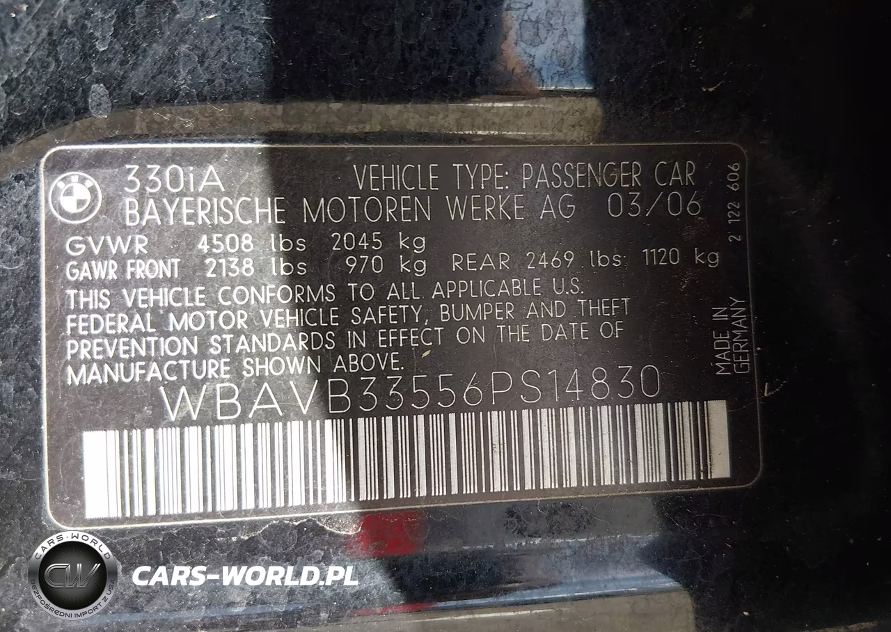2006 BMW 330I VIN:WBAVB33556PS14830 - 9
