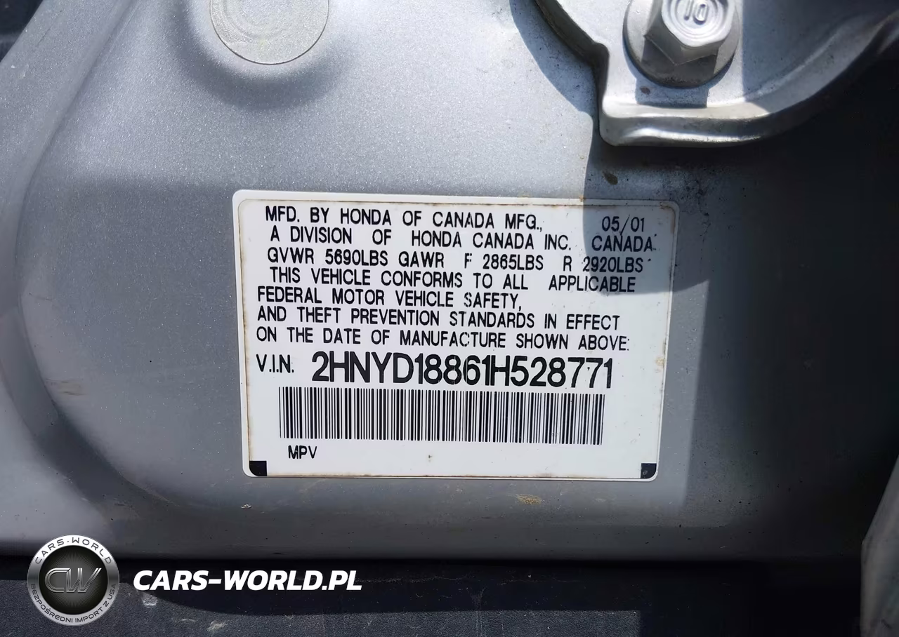 2001 Acura Mdx VIN:2HNYD18861H528771 - 9