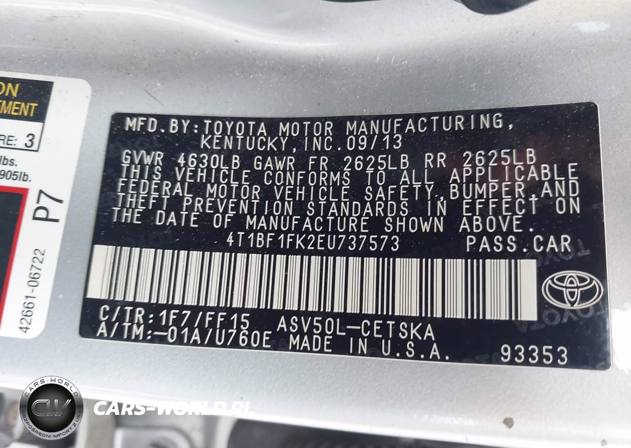 2014 Toyota Camry Se VIN:4T1BF1FK2EU737573 - 9