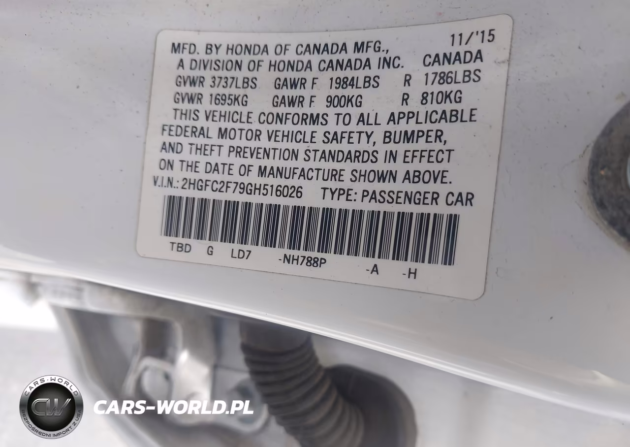 2016 Honda Civic Ex VIN:2HGFC2F79GH516026 - 9