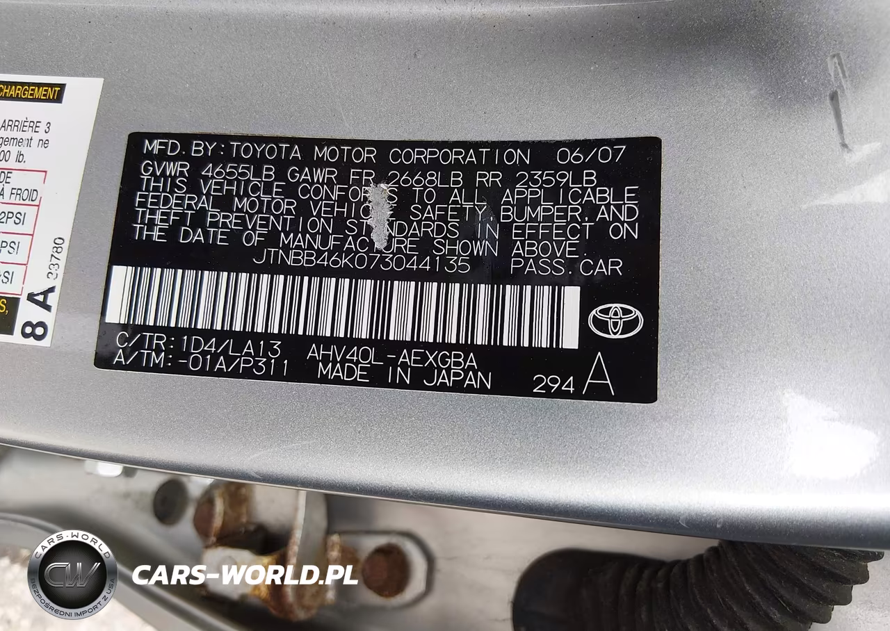 2007 Toyota Camry Hybrid VIN:JTNBB46K073044135 - 9