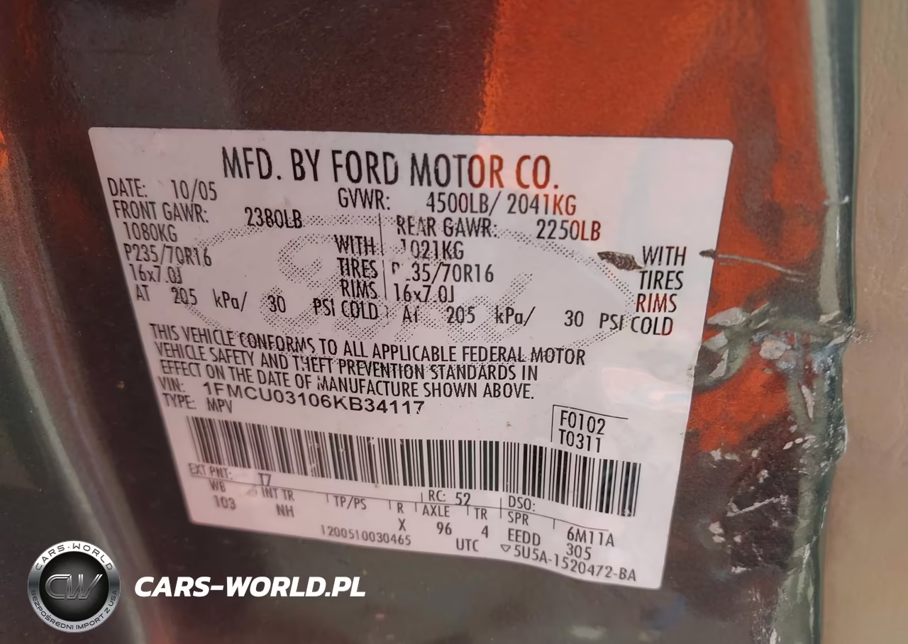 2006 Ford Escape VIN:1FMCU03106KB34117 - 9
