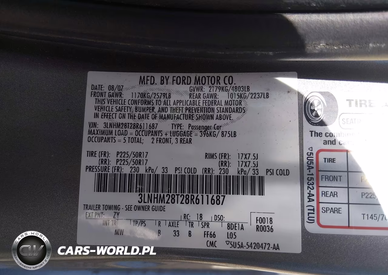 2008 Lincoln Mkz VIN:3LNHM28T28R611687 - 9