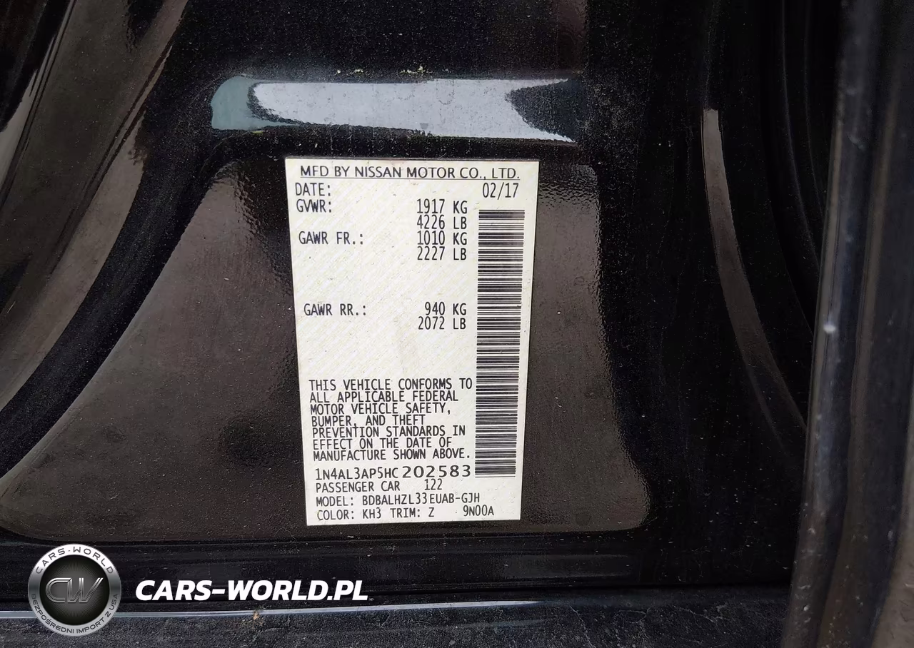 2017 Nissan Altima 2.5 Sr VIN:1N4AL3AP5HC202583 - 9