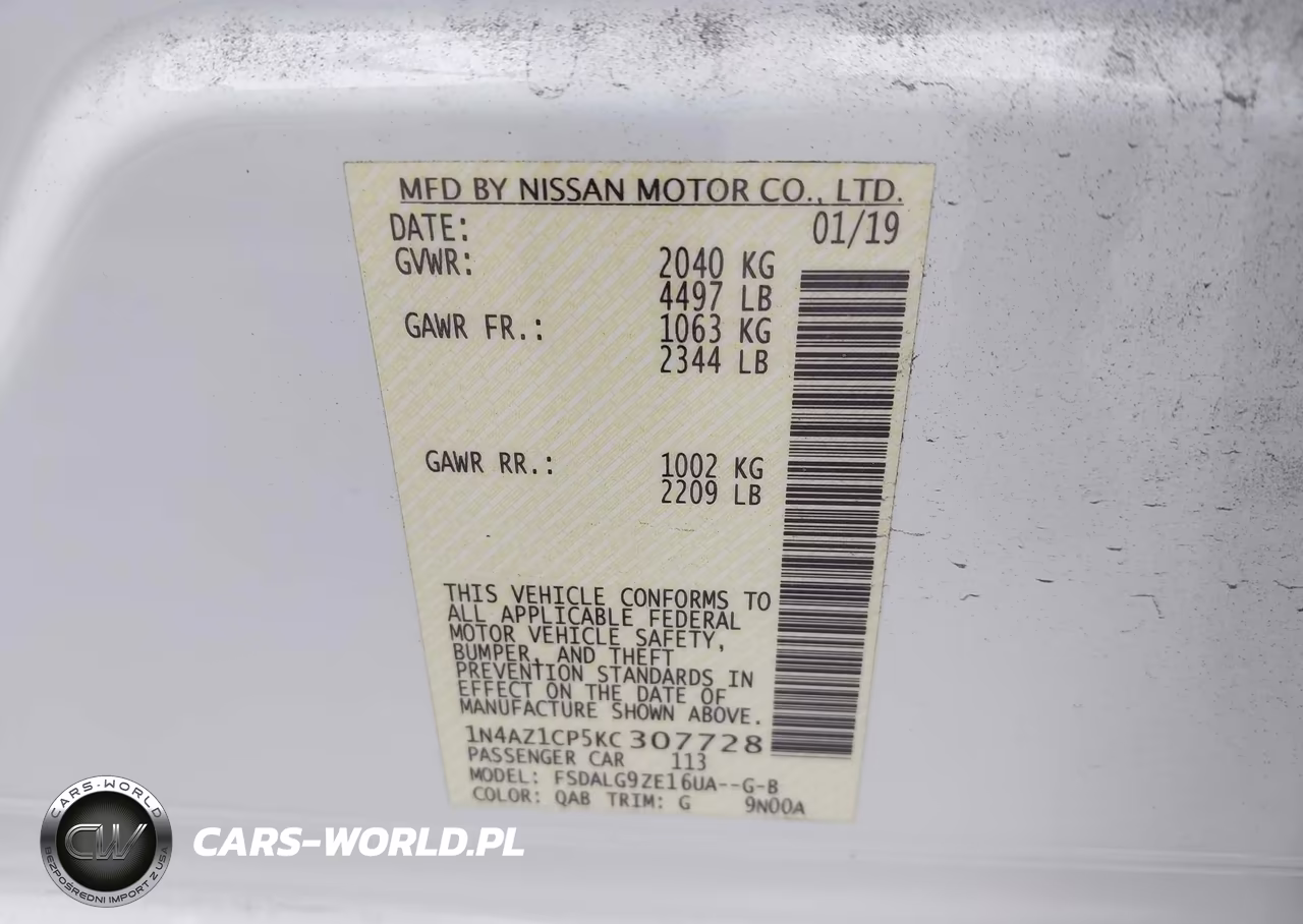 2019 Nissan Leaf Sl VIN:1N4AZ1CP5KC307728 - 9