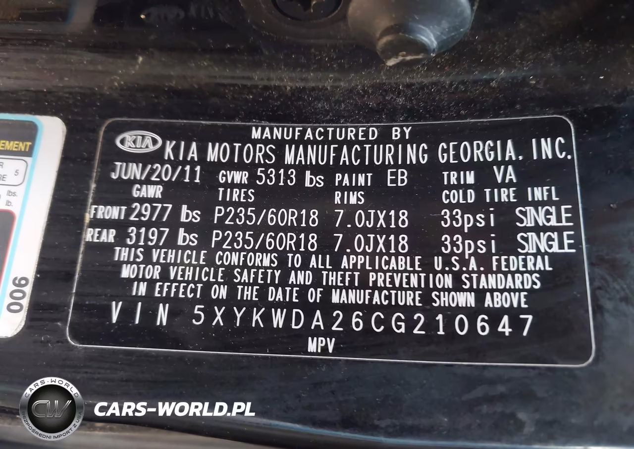 2012 Kia Sorento Sx V6 VIN:5XYKWDA26CG210647 - 9