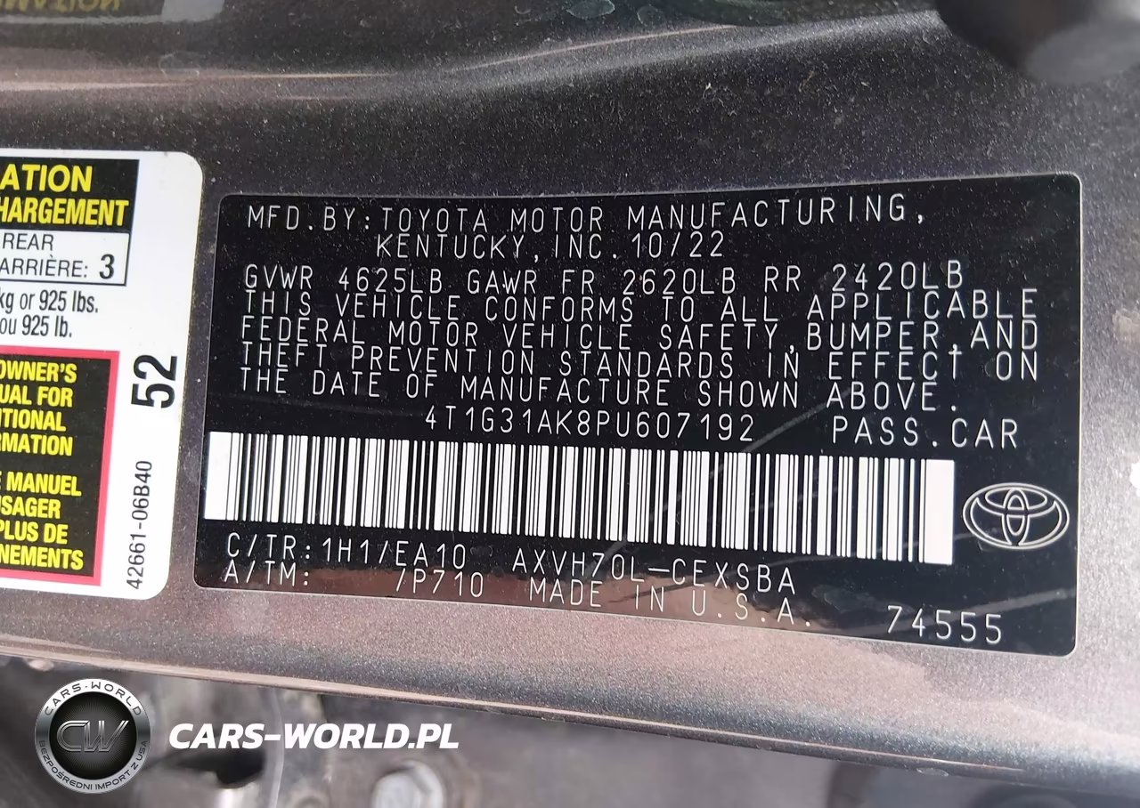 2023 Toyota Camry Se Hybrid VIN:4T1G31AK8PU607192 - 9