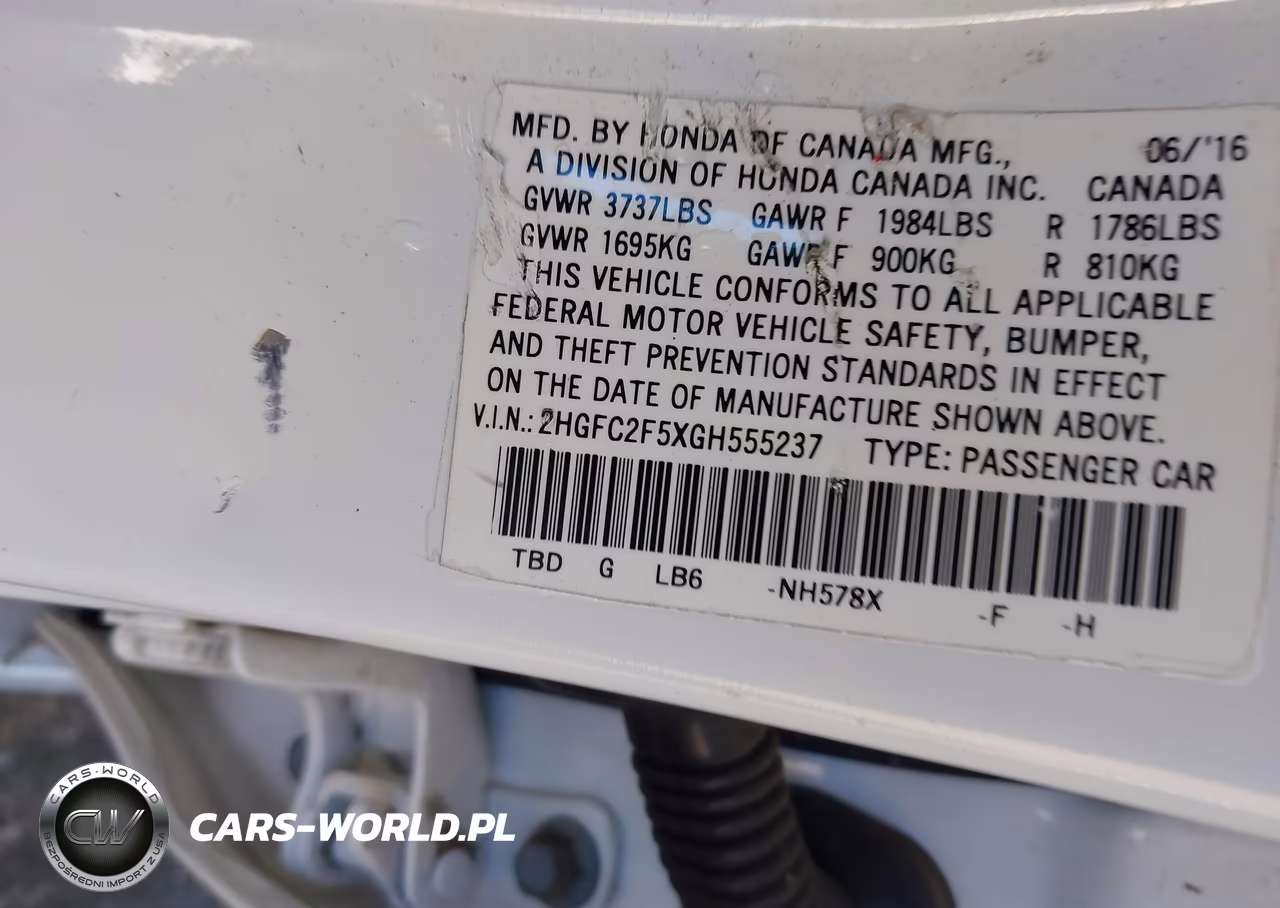 2016 Honda Civic Lx VIN:2HGFC2F5XGH555237 - 9