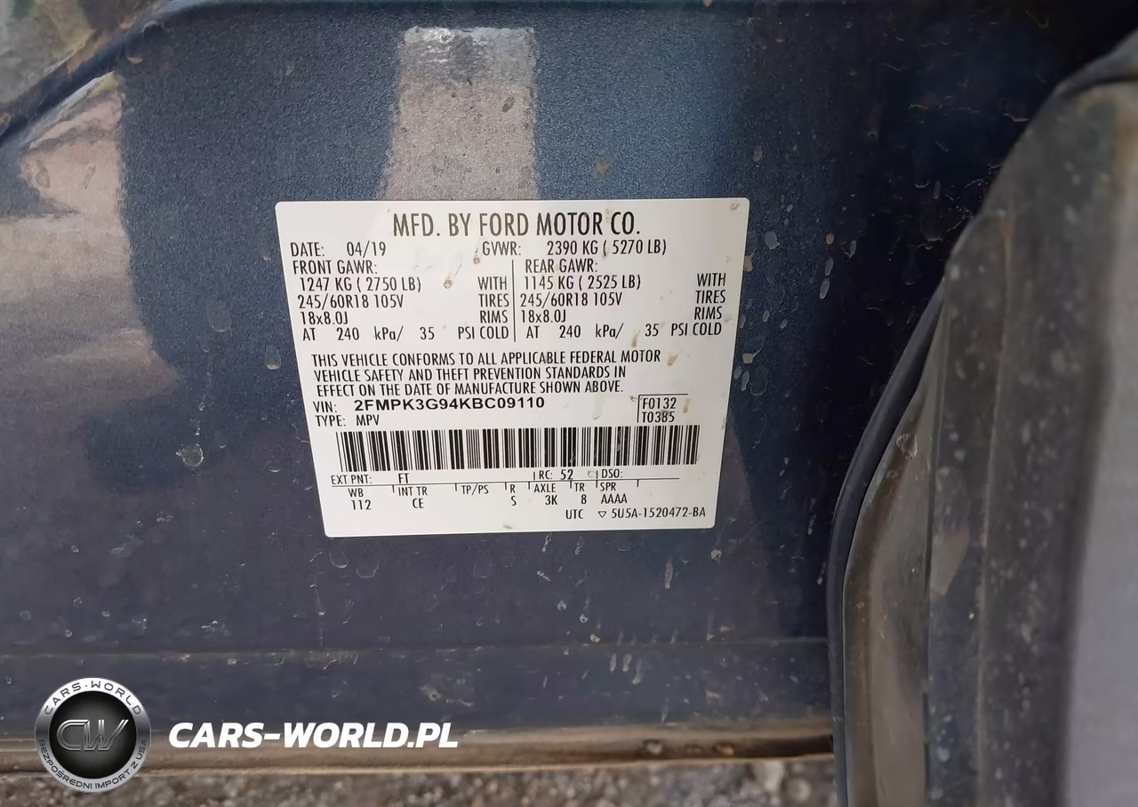 2019 Ford Edge Se VIN:2FMPK3G94KBC09110 - 9