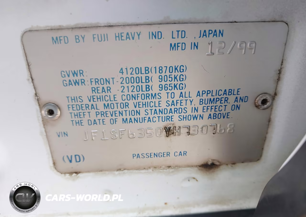 2000 Subaru Forester L VIN:JF1SF6350YH730768 - 9