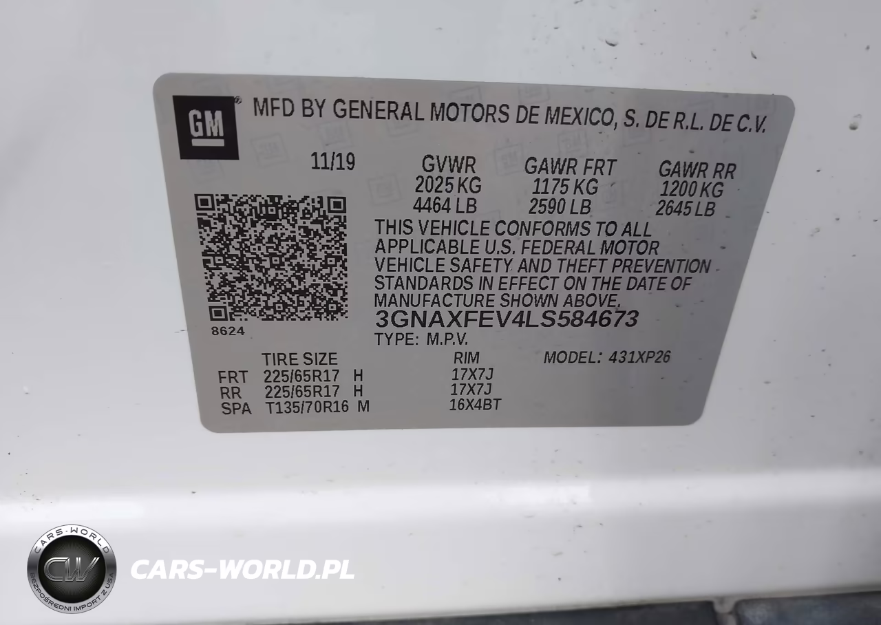 2020 Chevrolet Equinox Fwd 1Fl VIN:3GNAXFEV4LS584673 - 9