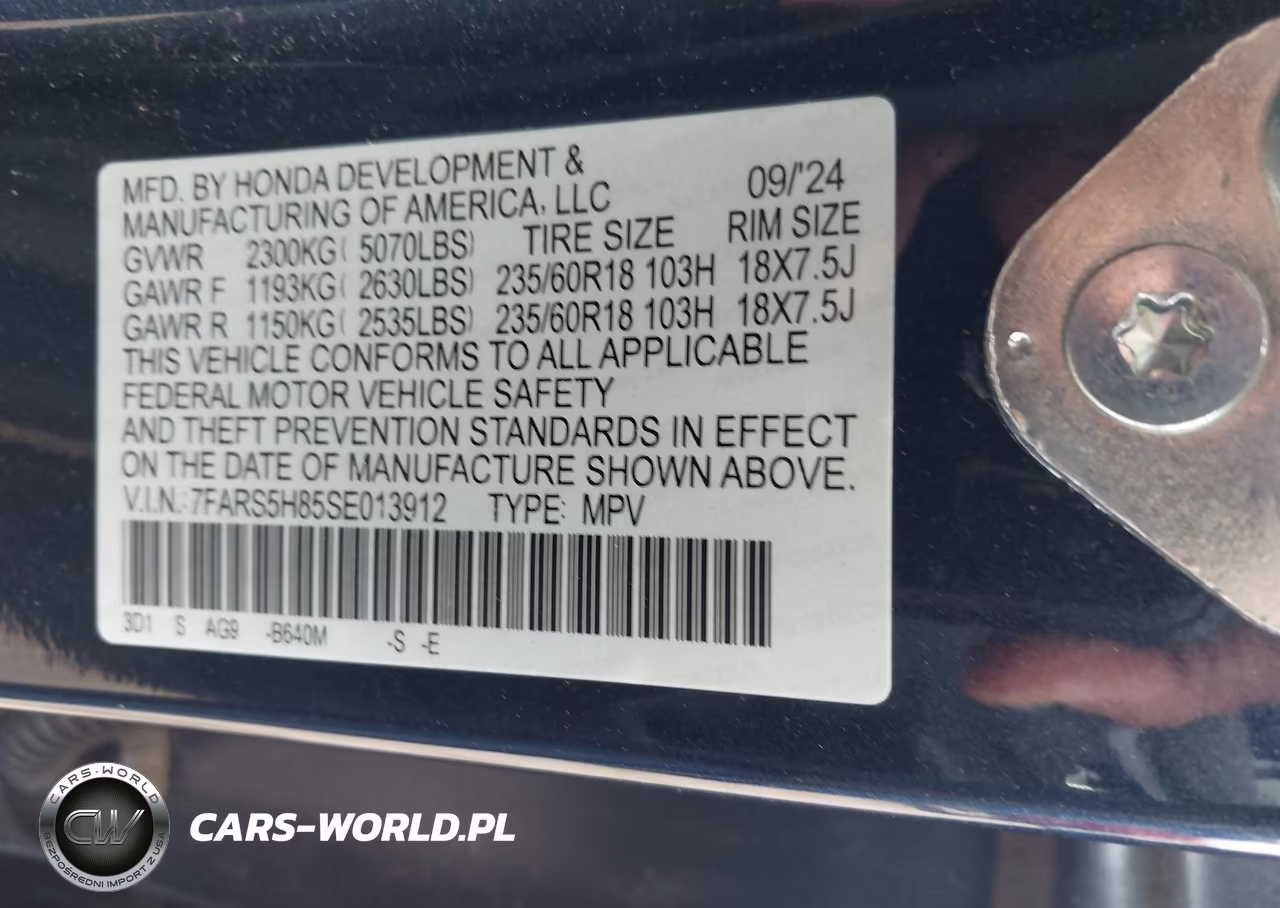 2025 Honda Cr-V Hybrid Sport-L VIN:7FARS5H85SE013912 - 9