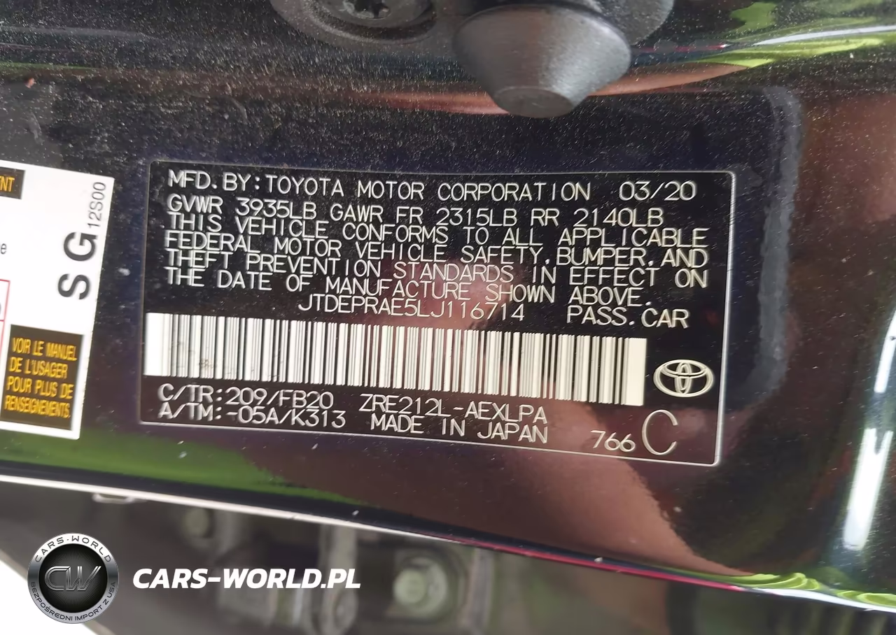 2020 Toyota Corolla Le VIN:JTDEPRAE5LJ116714 - 9