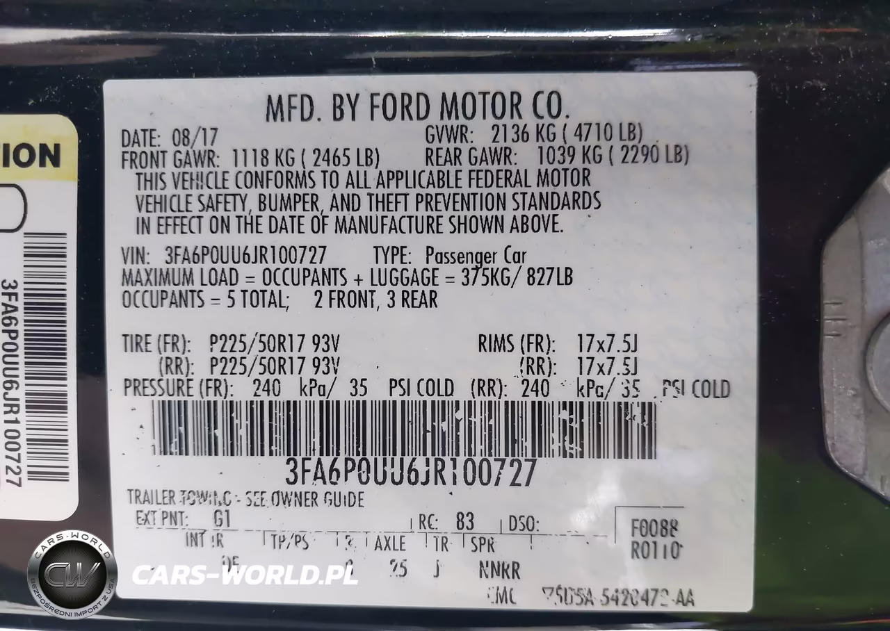 2018 Ford Fusion Hybrid S VIN:3FA6P0UU6JR100727 - 9