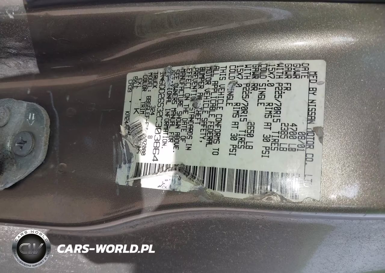 2002 Nissan Frontier Xe VIN:1N6DD26S32C303864 - 9