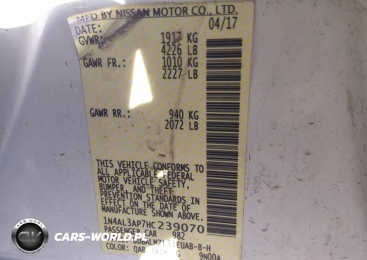 2017 Nissan Altima 2.5 Sv VIN:1N4AL3AP7HC239070 - 9