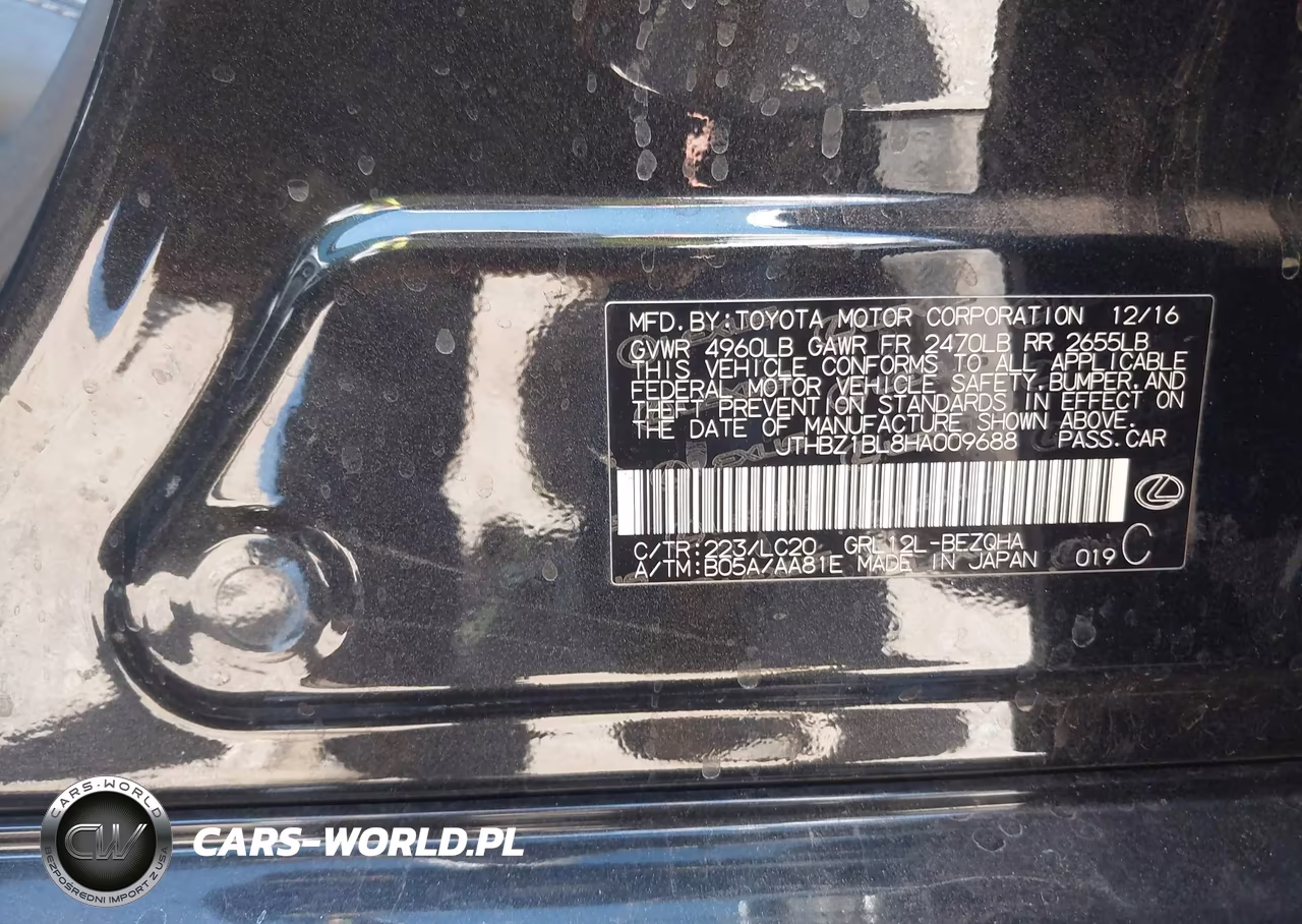 2017 Lexus Gs 350 VIN:JTHBZ1BL8HA009688 - 9
