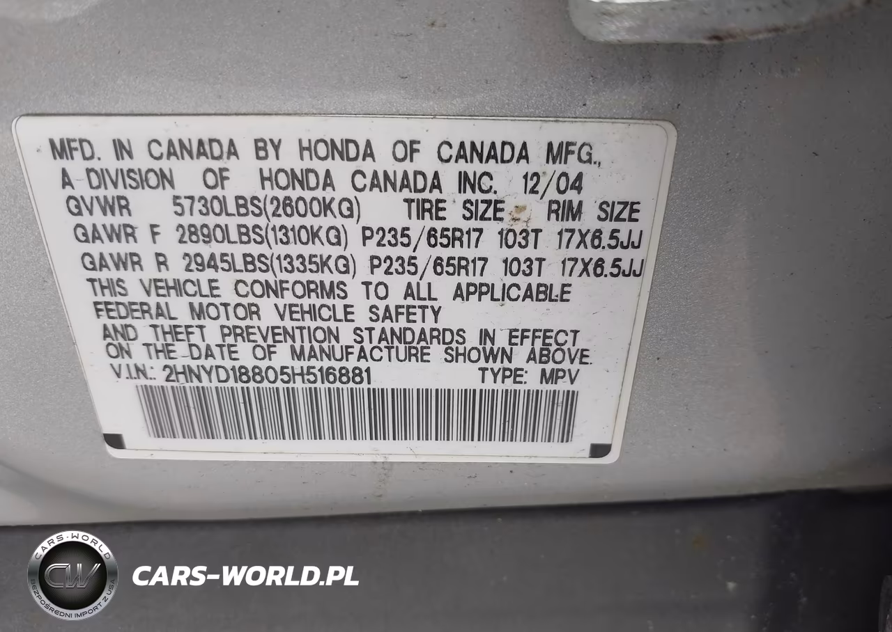2005 Acura Mdx VIN:2HNYD18805H516881 - 9