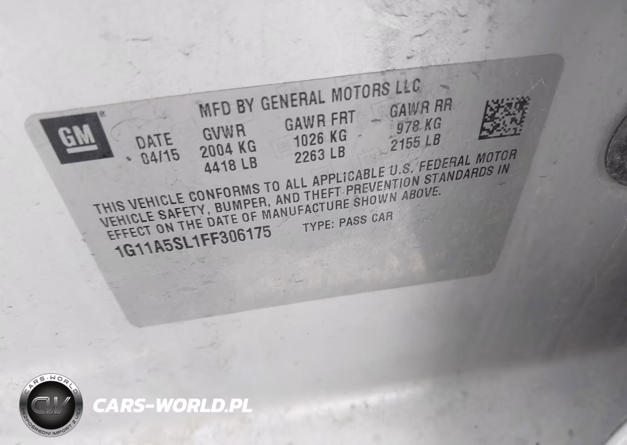 2015 Chevrolet Malibu 1Fl VIN:1G11A5SL1FF306175 - 9