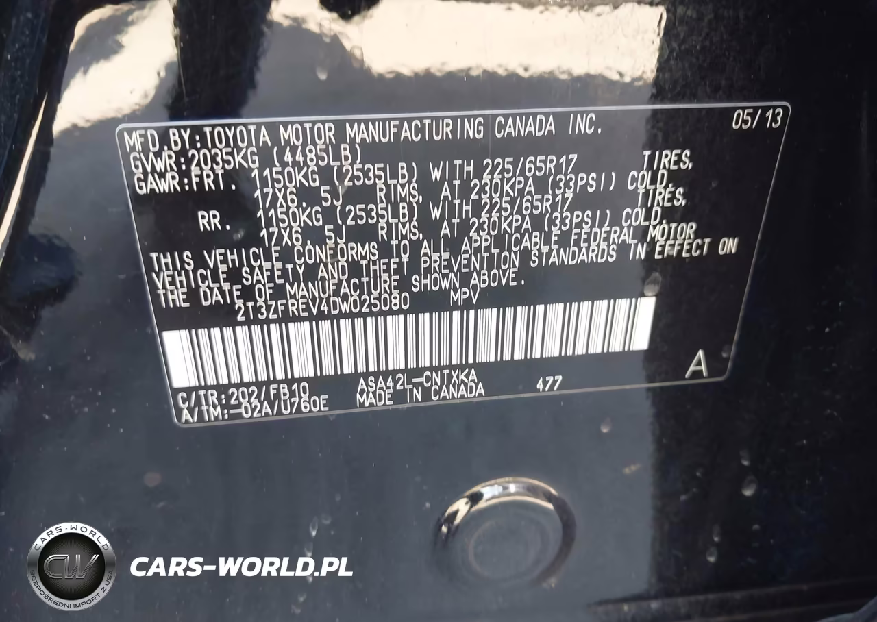 2013 Toyota Rav4 Le VIN:2T3ZFREV4DW025080 - 9