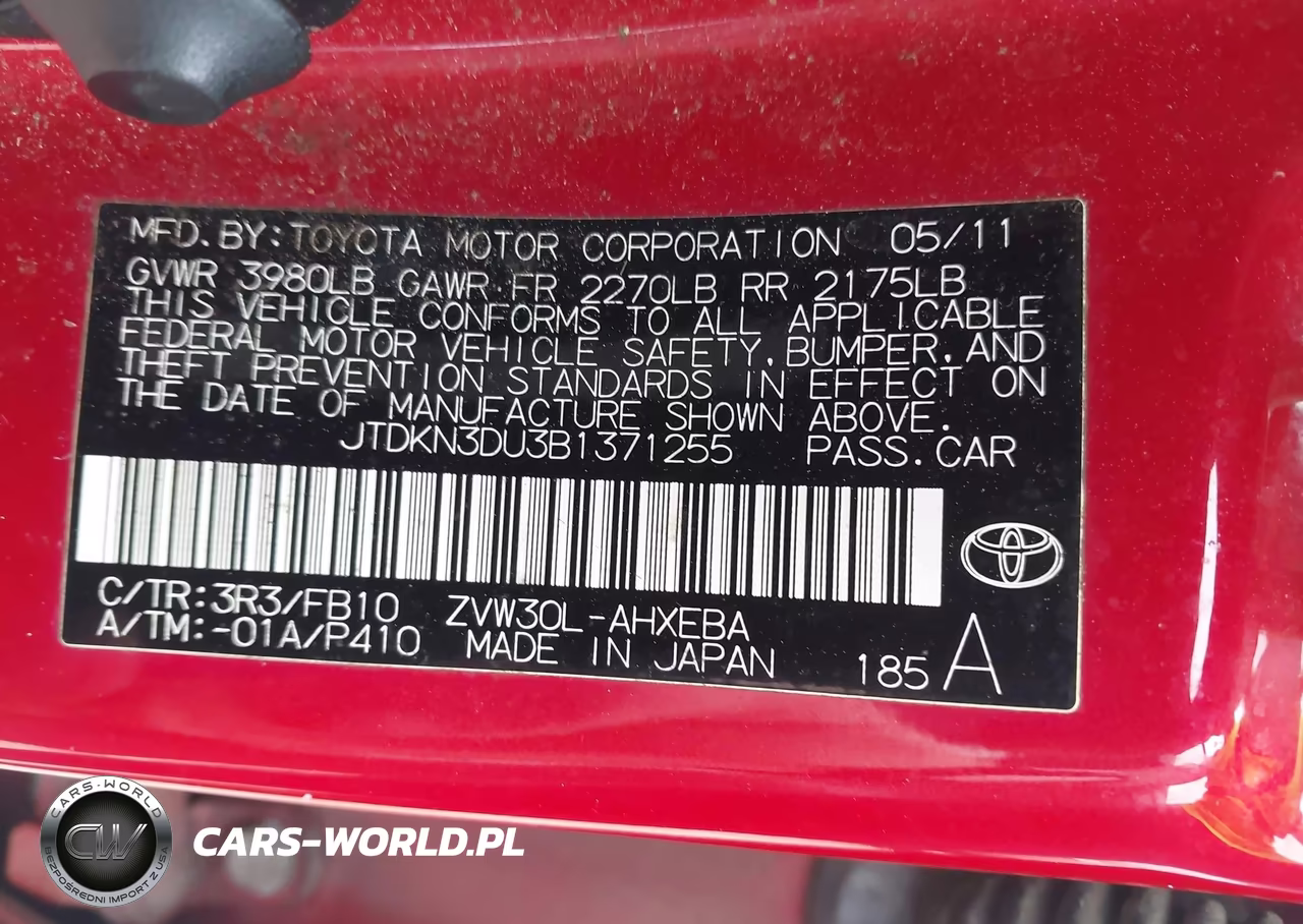 2011 Toyota Prius Two VIN:JTDKN3DU3B1371255 - 9