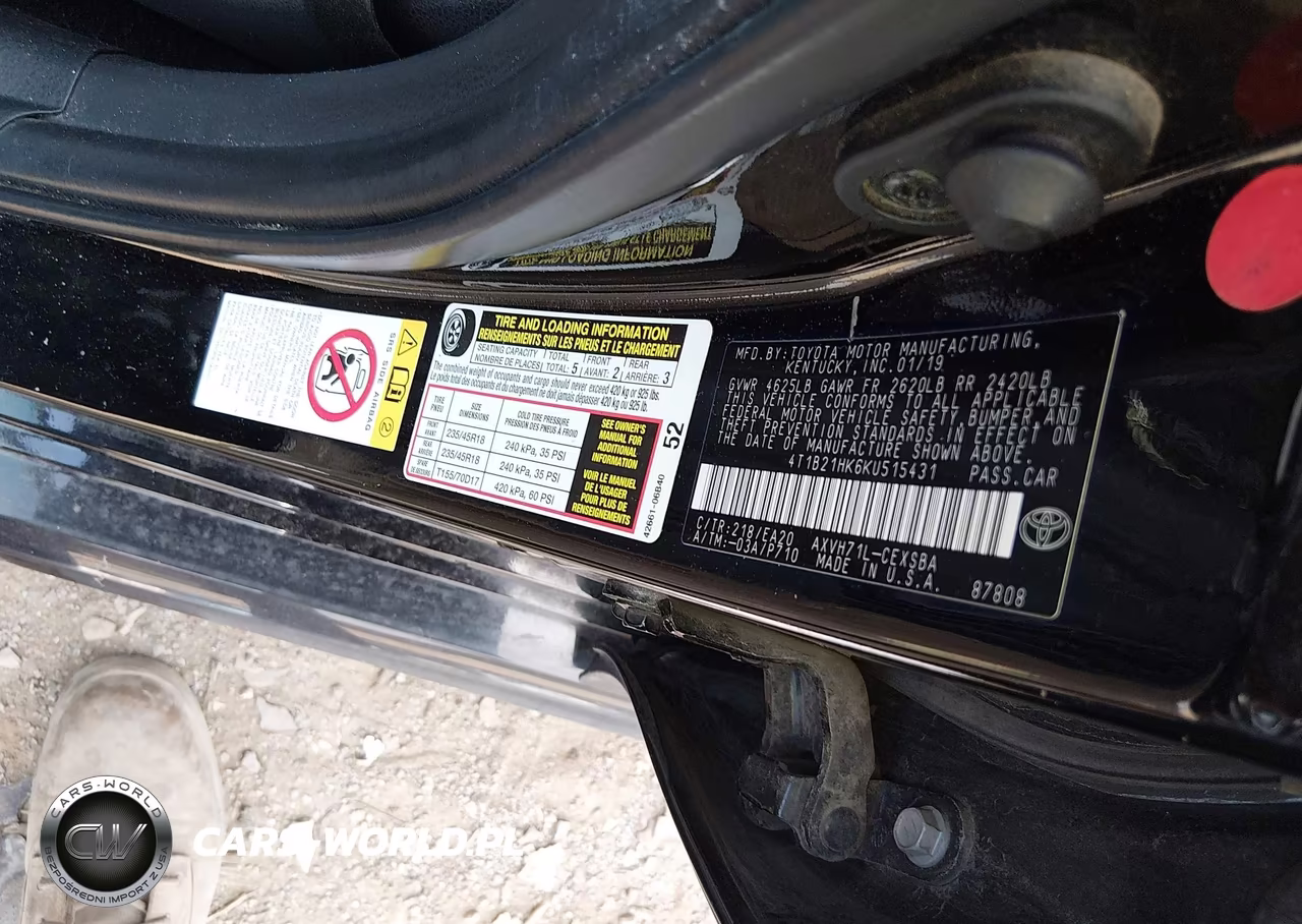 2019 Toyota Camry Hybrid Se VIN:4T1B21HK6KU515431 - 9