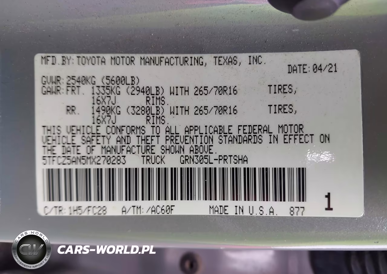 2021 Toyota Tacoma Sr5 V6 VIN:5TFCZ5AN5MX270283 - 9