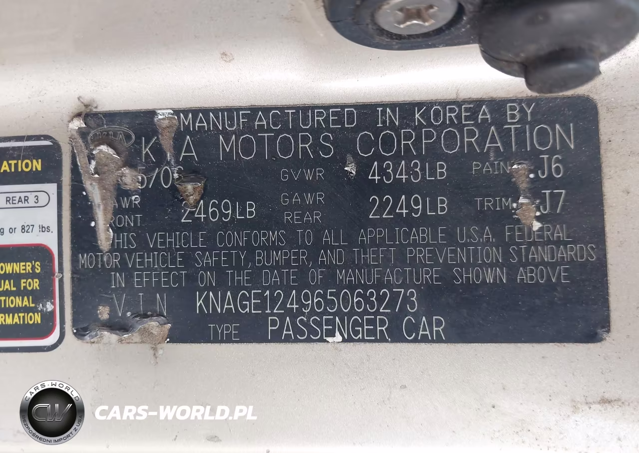 2006 Kia Optima Ex V6 (New)-Lx V6 (New) VIN:KNAGE124965063273 - 9