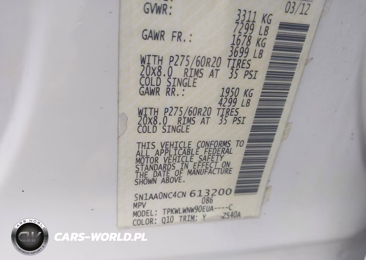 2012 Nissan Armada Platinum VIN:5N1AA0NC4CN613200 - 9