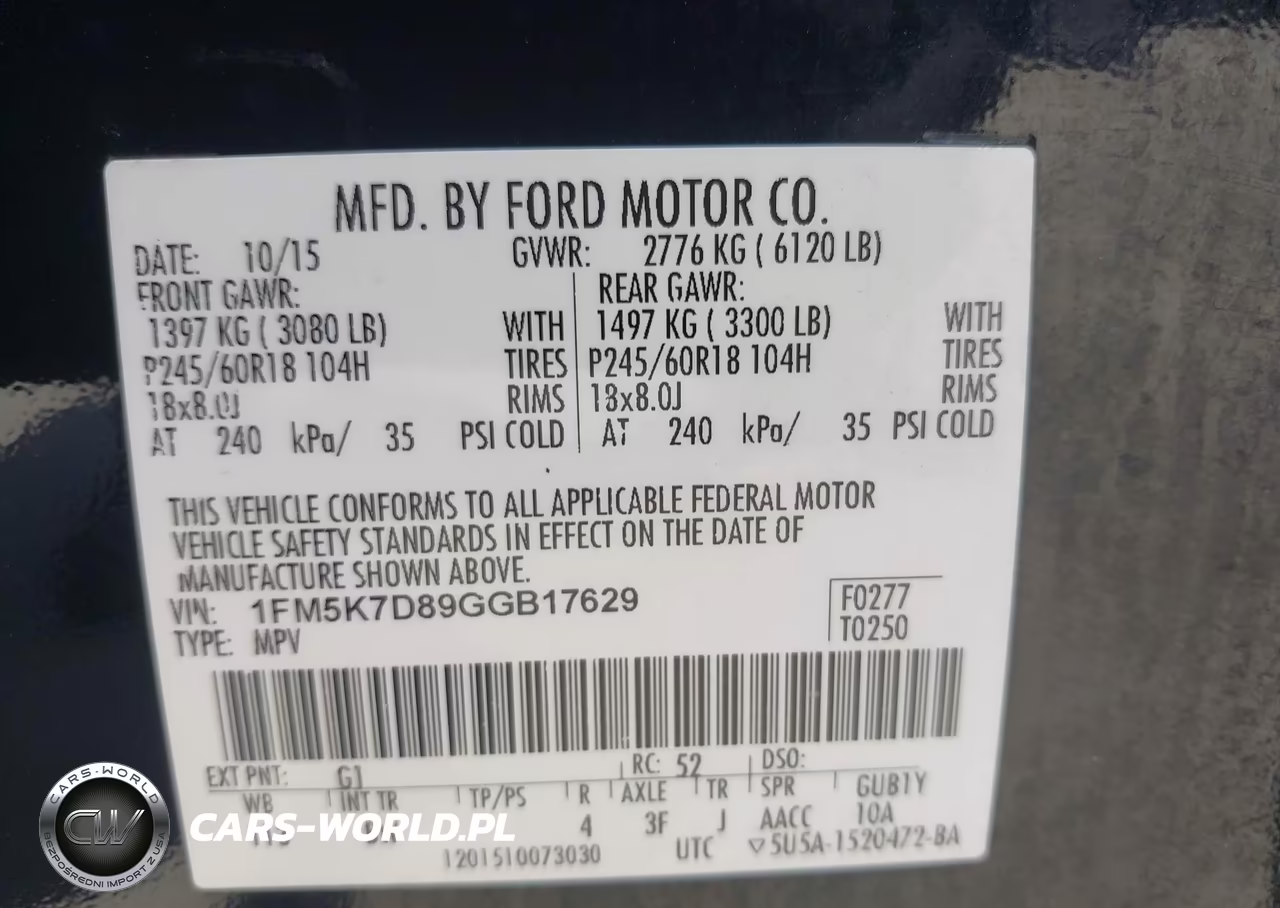 2016 Ford Explorer Xlt VIN:1FM5K7D89GGB17629 - 9