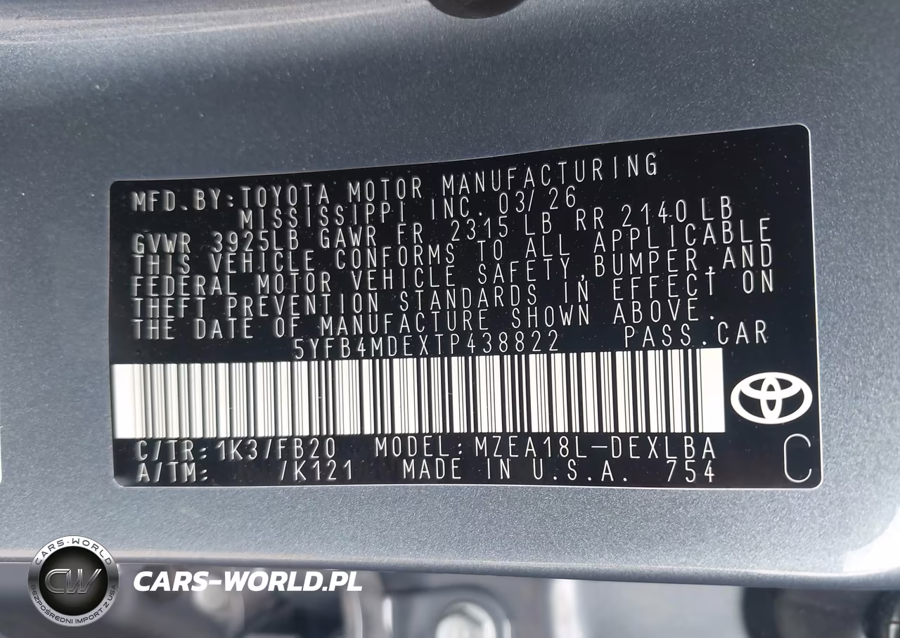 2026 Toyota Corolla Le VIN:5YFB4MDEXTP438822 - 9