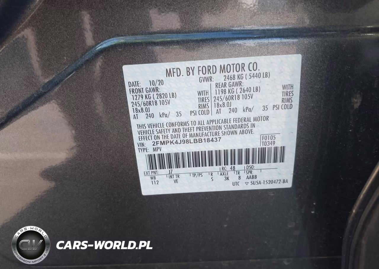 2020 Ford Edge Sel VIN:2FMPK4J98LBB18437 - 9