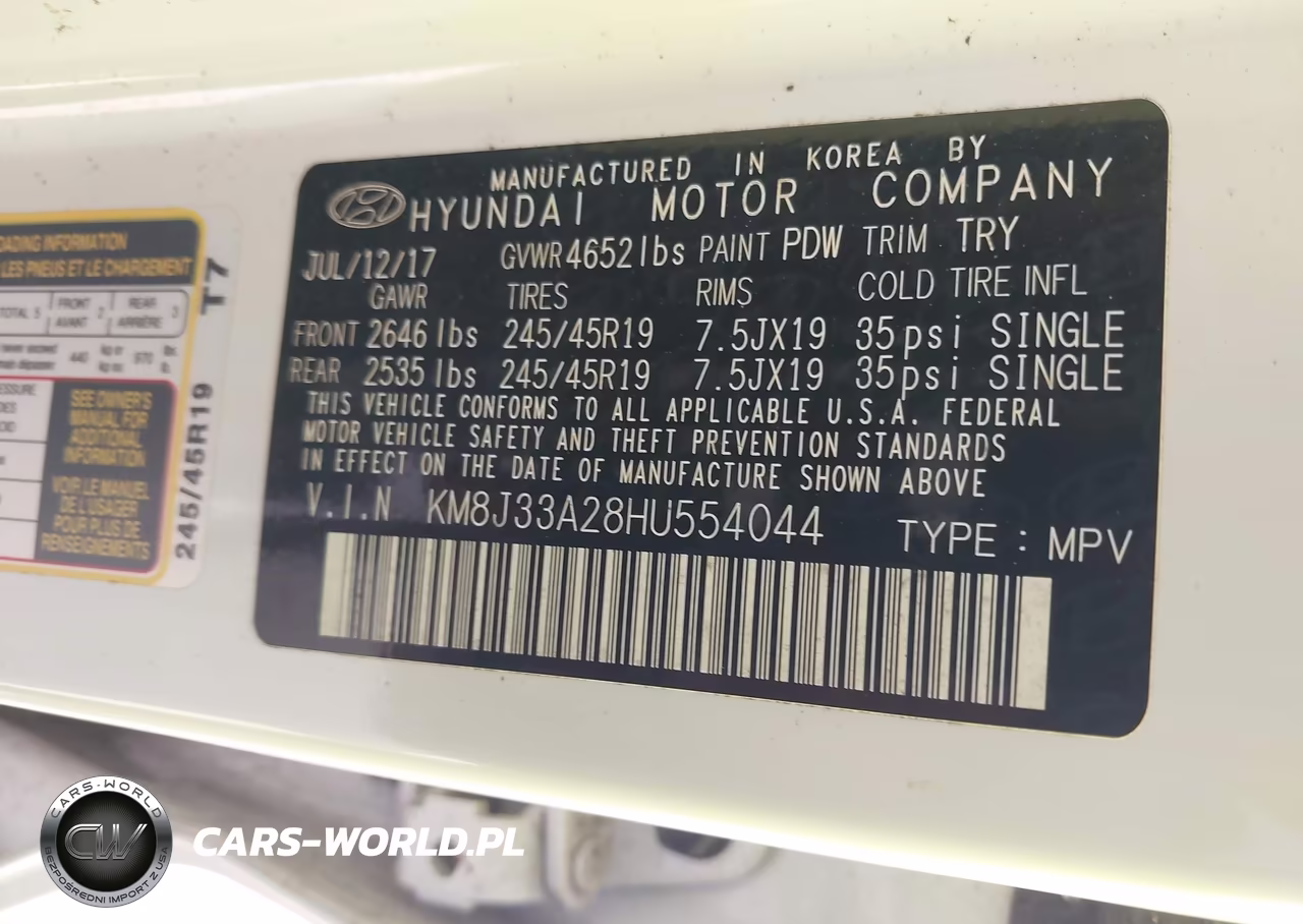 2017 Hyundai Tucson Night VIN:KM8J33A28HU554044 - 9